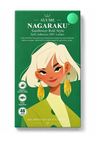 AYUME BEAUTY Nagaraku Kendinden Yapışkanlı Takma Kirpik Seti - Sunflower Roll...