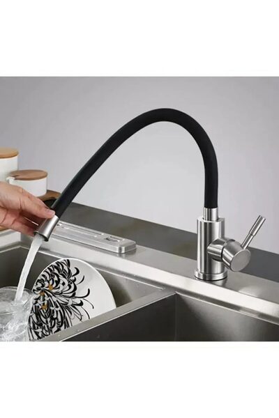 Flippy Baterie de Bucatarie cu Pipa Flexibila, Inox SUS304, Satinat, CF025B