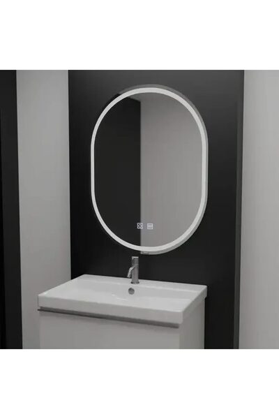 Flippy Oglinda LED Ovala, 60x80cm, Velara Touch, Sistem Dezaburire, Dimabila