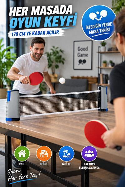 MEDUSHOP Telescopic Table Tennis Net 170 cm Retractable Roll-Up Ping Pong Net...