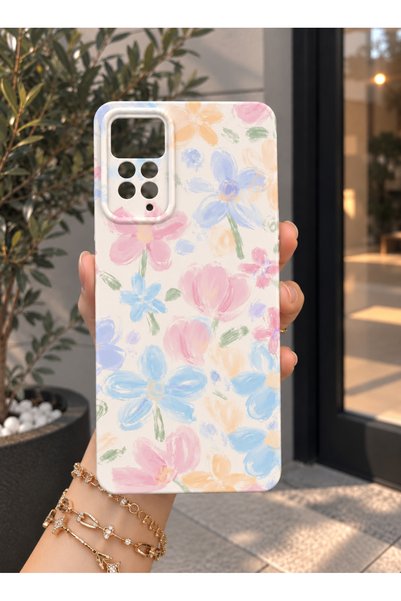OVADA Redmi Note 11 Pro 4G/12 Pro 4G Uyumlu Pastel Çiçek Desenli Şeffaf Silik...