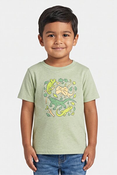 The Children's Place Toddlers Boy Graphic Print Short Sleeve Top, Green