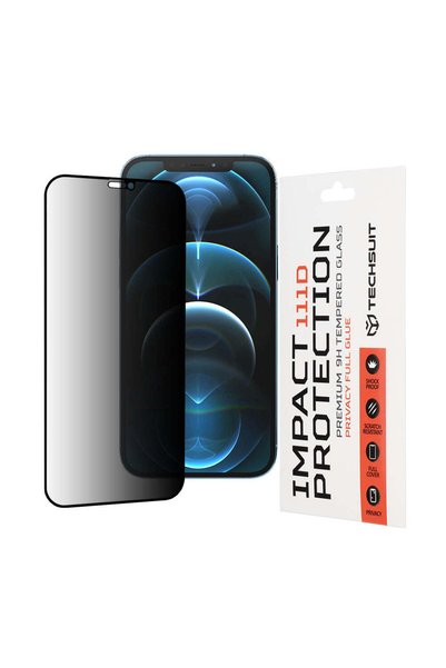 Techsuit Protective film for iPhone 12 Pro Max, 111D Privacy Full Glue - black