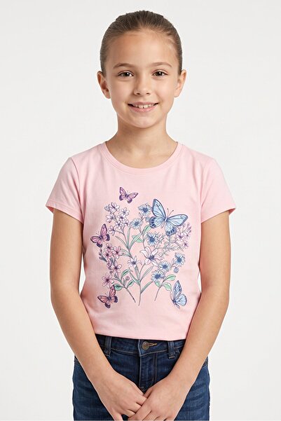 The Children's Place Kids Girl Short Sleeve Graphic Print T-Shirt, Pink