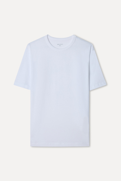 Mudo Men's White Comfort Fit Crew Neck T-Shirt