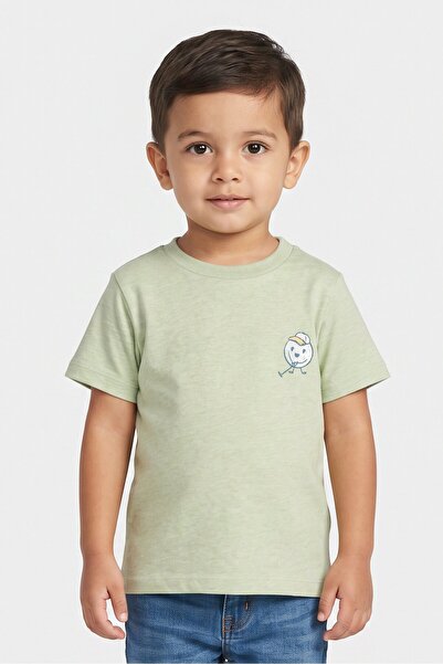 The Children's Place Toddlers Boy Graphic Print Short Sleeve Top, Sage Green