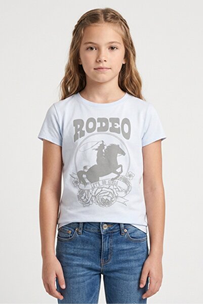 The Children's Place Kids Girl Graphic Print Short Sleeve T-Shirt, Dusty Blue