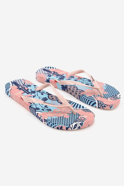 İpanema Women Allover Print Brand Name Flip,Flop, Pink Combo