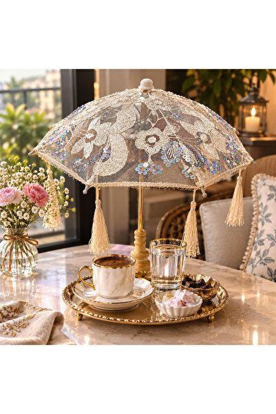 Genel Markalar “Zarif Dantel Kahve Sunum Şemsiyesi” ☕️🌸