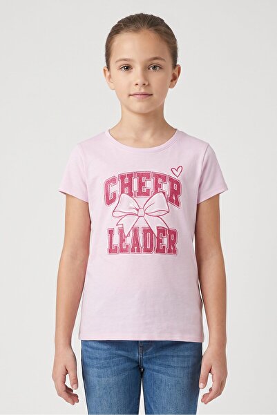 The Children's Place Kids Girl Short Sleeve Graphic Print Top, Lavender
