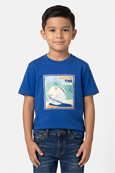 The Children's Place Kids Boy Short Sleeve Graphic Print T-Shirt, Blue