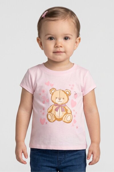 The Children's Place Toddlers Girl Graphic Print Short Sleeve Top, Pink