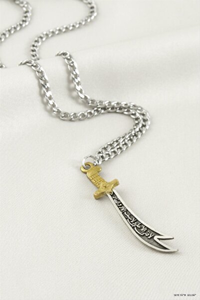 ZERO LAND Spt-Gld Zulfiqar Steel (22335) Necklace-Silver Color