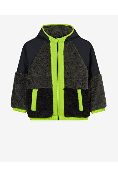 SKECHERS B Outdoor Fleece Full Zip Sherpa Büyük Erkek Çocuk Siyah Mont SK2620...