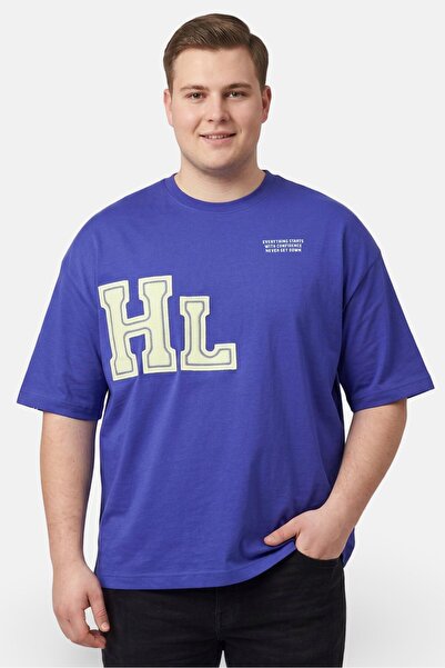 Highlander Men Crew Neck Short Sleeve Embroidered T-Shirt, Blue