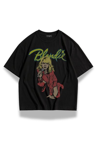 Fuddy Moda Μπλουζάκι Unisex Oversize με στάμπα Blondie και θέμα ροκ συγκροτήμ...