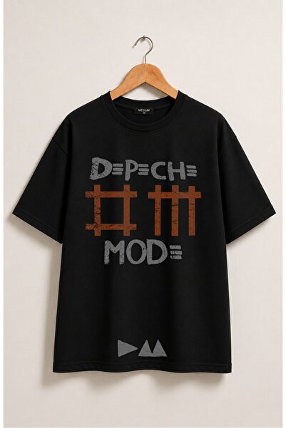 Fuddy Moda Unisex majica sa otisnutim logotipom Depeche Mode, široka majica s...