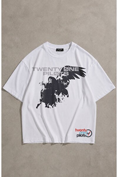 Fuddy Moda Μπλουζάκι Unisex Twenty One Pilots με στάμπα λεπτομέρειας αετού, O...