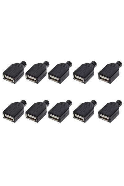 Choice أنثى 10 قطع 10 قطع نوع A ذكر أنثى USB 4 دبابيس موصل مقبس مع غطاء بلاست...