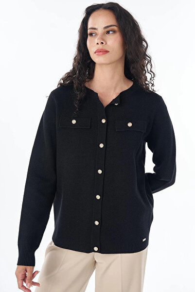 Kayra Buttoned Knitwear Cardigan Black