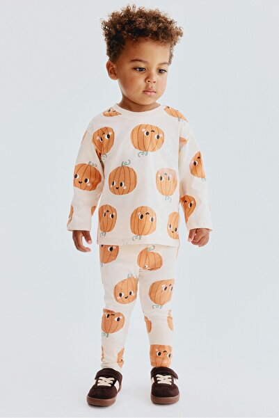 H&M 2 Parçalı Pamuklu ve Baskılı Set