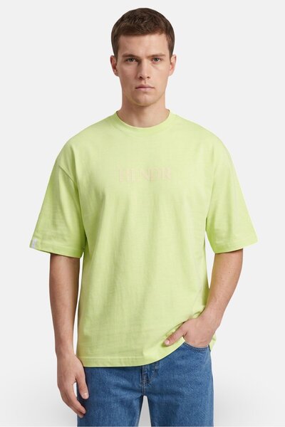 Highlander Zoox Men Crew Neck Short Sleeve Graphic Print T-Shirt, Lime Green