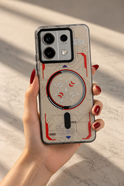 Redmi Note 13 Pro 5G Uyumlu Premium Cyber Tasarım Darbe Korumalı Telefon Kılıfı