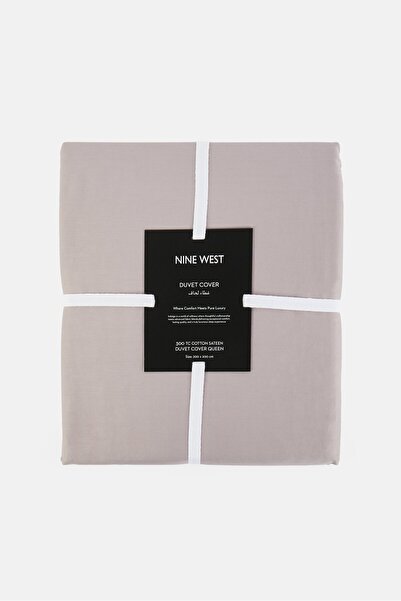 Nine West Queen Size Duvet Cover Set, Grey