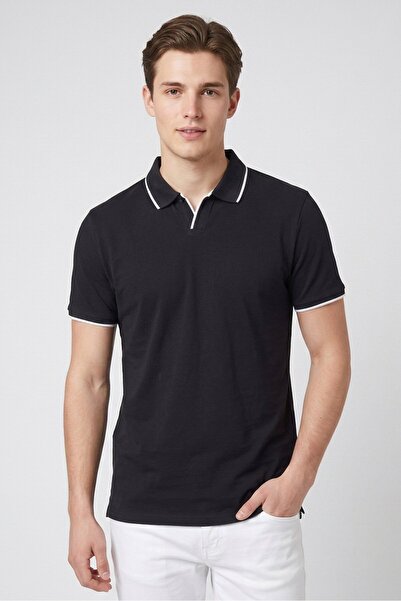 Brave Soul Men Regular Fit Solid Short Sleeve Polo Shirt, Dark Navy