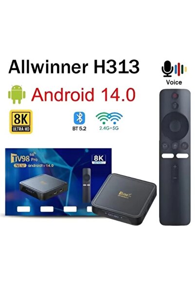 Makrystorm TV Box Android 14 ATV H313 Quad Core 5G Dual Wifi 8K 4K Media Play...