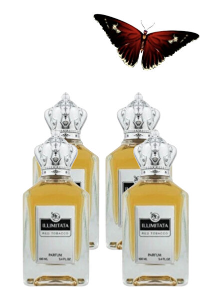 ILLIMITATA 4 قطع عطر التبغ الأحمر 100 مل