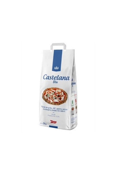 FLOUR Grâu pentru pizza cu dospire medie, 5 Kg, Castelana BLU