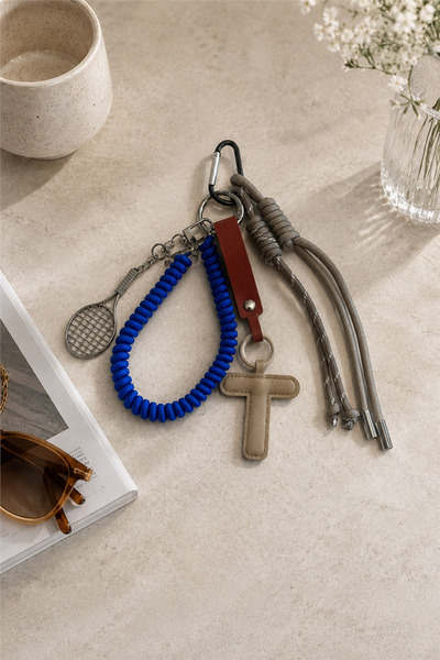 HomeStore Racket Letter Colorful String Keychain