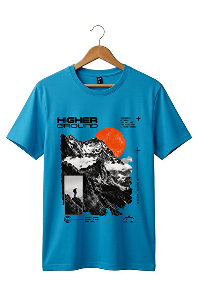 The Baski Unisex Outdoor Higher Ground Mountain T-shirt με στάμπα, 100% βαμβα...