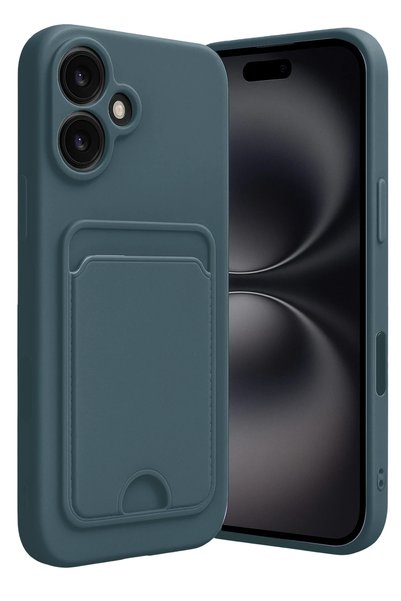 New Face Spt-Gld Newface iPhone 16 Case Silicone with Kelvin Business Card Ho...