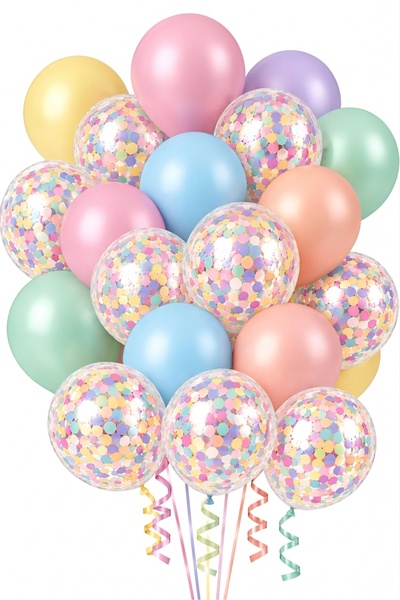 Onay Store 40 Colorful Macaron Balloons and Transparent Balloons with Macaron...