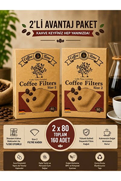 Kahve Filtre Kağıdı No:2 80'li ( 2'li Paket )
