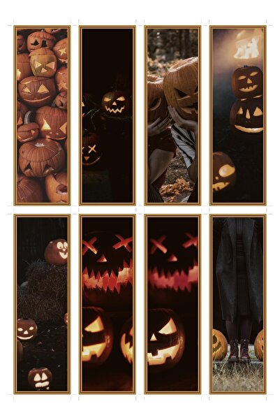 OEM Σετ 8 σελιδοδεικτών με θέμα το Halloween Jack-o-Lantern, από ποιοτικό χαρ...