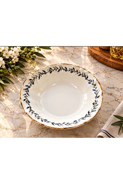 Güral Porselen Retro Zeytin Çiçeği Çay Tabak 10cm 6’lı