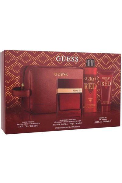Guess مجموعة سيدوكتيف ريد مان: عطر 100 مل + بخاخ للجسم 226 مل + جل استحمام 10...