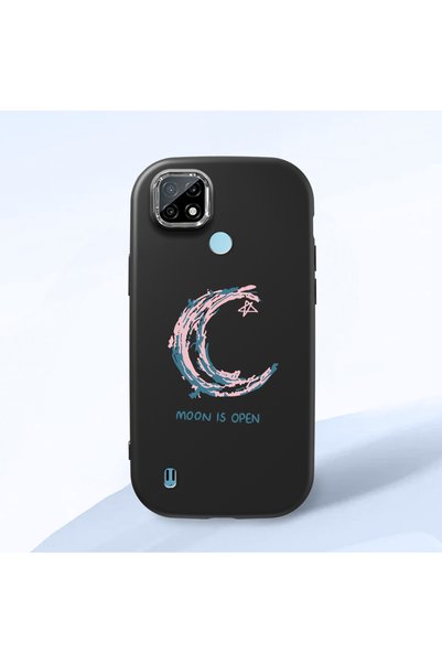 ucuc حافظة سيليكون سوداء متوافقة مع Realme C21 مع حماية للكاميرا ممتصة للصدما...