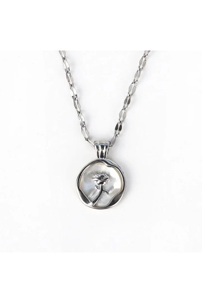 Peach Jewelry Κολιέ Ροζέτα με Τριαντάφυλλο από Ανοξείδωτο Ατσάλι 316