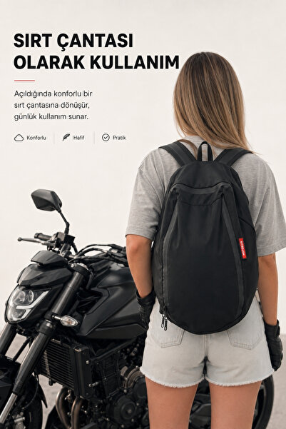 Motobros Motosiklet Çanta Su Geçirmez Katlanabilir Motosiklet Sırt Çantası Kask Sığabilen Motorcu Çantası 25 Litre