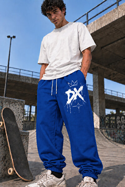 DAXİS Sportwear Company Men's Oversize Sweatpants Printed Loose Elastic Cuffs...