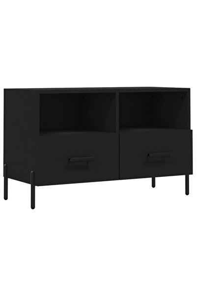 vidaxl Comodă TV, negru, 80x36x50 cm, lemn prelucrat