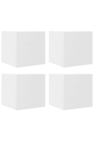 vidaxl Dulapuri TV montaj pe perete, 4 buc., alb, 30,5x30x30 cm