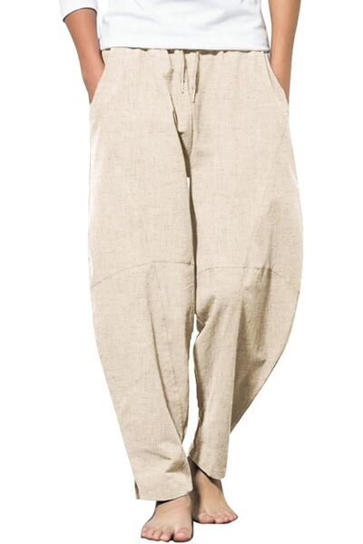 COOFANDY mens Mens Casual Linen Pants Modern/Fitted