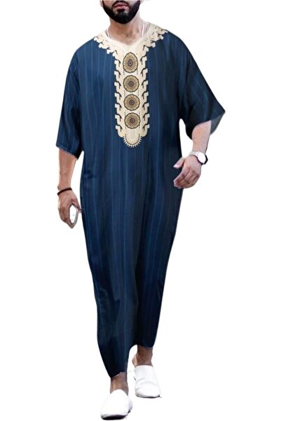 GENERAL ثوب رجالي مغربي، زي إسلامي، ثوب صحراوي، قميص طويل للرجال العرب، رداء ...