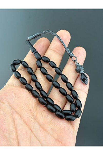 tesbihay Almond Cut Blackened Kuka Tesbih Kazaz Tassel