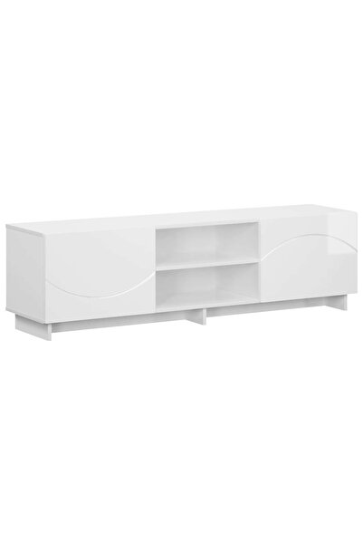 vidaxl Support TV 140 x 34,5 x 40 cm Alb foarte lucios Lemn prelucrat